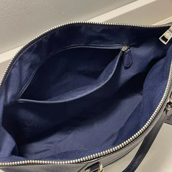 Coach Prairie Satchel - Navy Blue and Silver - Picture 7 of 14